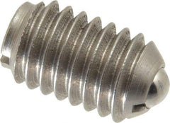 Gibraltar - 3/8-16, 0.187" Ball Diam, 5/8" Body Length, 0.048" Max Ball Reach, Threaded Ball Plunger - Stainless Steel Body, Stainless Steel Ball, 5 Lb Initial End Force, 10 Lb Final End Force - Industrial Tool & Supply