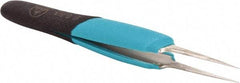 Erem - 5-1/2" OAL 5-SA Ergonomic Tweezers - Straight, Thin, Tapered, Ultra-Fine, High Precision Tips - Industrial Tool & Supply