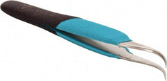 Erem - 5-1/2" OAL 7-SA Ergonomic Tweezers - Curved, Fine Point, High Precision Tips - Industrial Tool & Supply