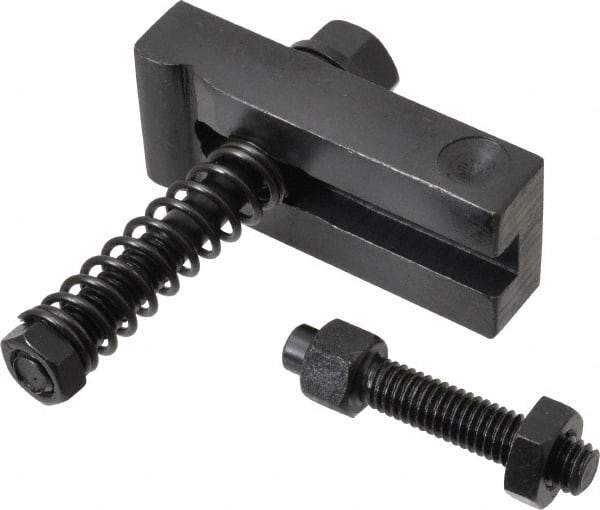 Value Collection - 3/8-16 Tap Size, Steel Strap Clamp Assembly - Single End Clamp, Radius Strap Nose, 5/8" Strap Thickness, 3/4" Travel, 3" Strap Len, 1-1/4" Strap Width - Industrial Tool & Supply