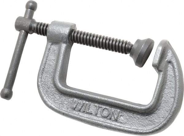 Wilton - Light-Duty 2-1/2" Max Opening, 1-3/4" Throat Depth, Ductile Iron Standard C-Clamp - 1,110 Lb Capacity, 0" Min Opening, Standard Throat Depth - Industrial Tool & Supply