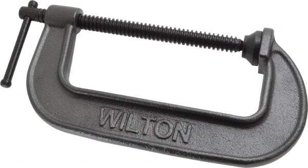 Wilton - Light-Duty 6" Max Opening, 2-3/4" Throat Depth, Ductile Iron Standard C-Clamp - 2,450 Lb Capacity, 0" Min Opening, Standard Throat Depth - Industrial Tool & Supply