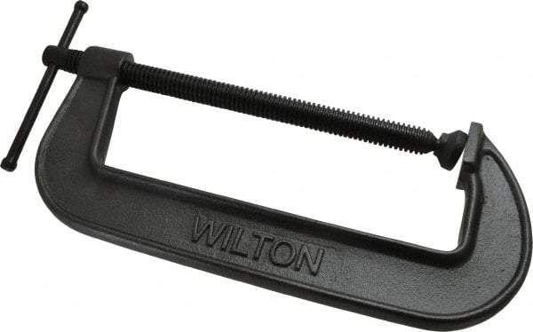 Wilton - Light-Duty 10" Max Opening, 3-5/8" Throat Depth, Ductile Iron Standard C-Clamp - 2,850 Lb Capacity, 0" Min Opening, Standard Throat Depth - Industrial Tool & Supply