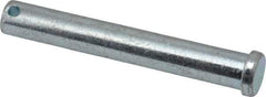 Made in USA - 1/2" Pin Diam, 3-1/2" OAL, Standard Clevis Pin - 5/32" Hole, 3-11/32" Usable Length, Zinc-Plated Steel - Industrial Tool & Supply