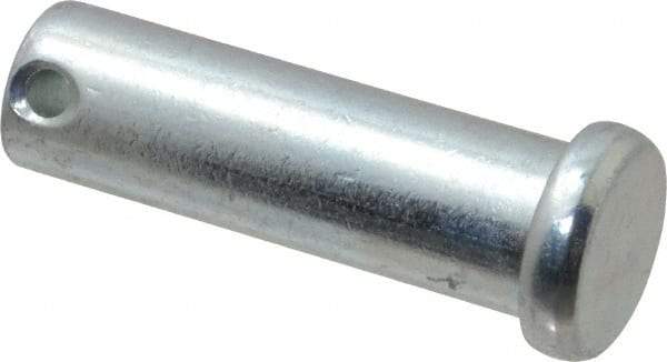 Made in USA - 5/8" Pin Diam, 2" OAL, Standard Clevis Pin - 5/32" Hole, 1-27/32" Usable Length, Zinc-Plated Steel - Industrial Tool & Supply