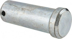Made in USA - 1" Pin Diam, 2-1/2" OAL, Standard Clevis Pin - 13/64" Hole, 2-19/64" Usable Length, Zinc-Plated Steel - Industrial Tool & Supply