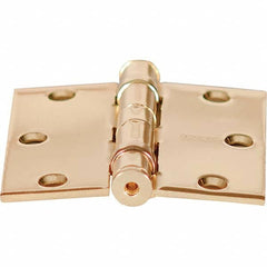 Stanley - 3-1/2" Long x 3-1/2" Wide Grade 1 Steel Full Mortise Ball Bearing Commercial Hinge - Industrial Tool & Supply