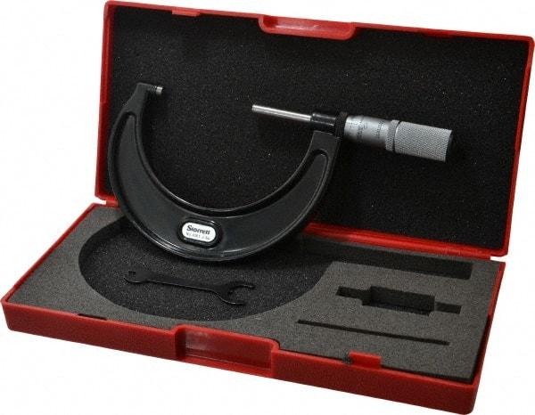 Starrett - 2 to 3" Range, 0.0001" Graduation, Mechanical Outside Micrometer - Friction Thimble, Accurate to 0.00005" - Industrial Tool & Supply