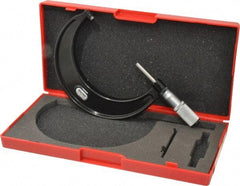 Starrett - 3 to 4" Range, 0.0001" Graduation, Mechanical Outside Micrometer - Friction Thimble, Accurate to 0.00005" - Industrial Tool & Supply