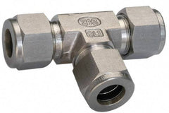 Ham-Let - 5/8" OD, Grade 316Stainless Steel Union Tee - Comp x Comp x Comp Ends - Industrial Tool & Supply
