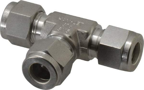 Ham-Let - 3/8" OD, Grade 316Stainless Steel Union Tee - Comp x Comp x Comp Ends - Industrial Tool & Supply