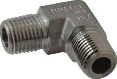 Ham-Let - 1/4" Grade 316 Stainless Steel Pipe 90° Male Elbow - MNPT End Connections, 7,500 psi - Industrial Tool & Supply