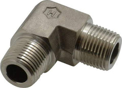 Ham-Let - 3/8" Grade 316 Stainless Steel Pipe 90° Male Elbow - MNPT End Connections, 7,300 psi - Industrial Tool & Supply
