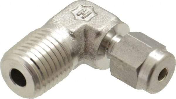 Ham-Let - 1/8" OD, Grade 316Stainless Steel Male Elbow - Comp x MNPT Ends - Industrial Tool & Supply