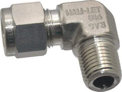 Ham-Let - 3/8" OD, Grade 316Stainless Steel Male Elbow - Comp x MNPT Ends - Industrial Tool & Supply