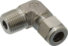 Ham-Let - 3/8" OD, Grade 316Stainless Steel Male Elbow - Comp x MNPT Ends - Industrial Tool & Supply