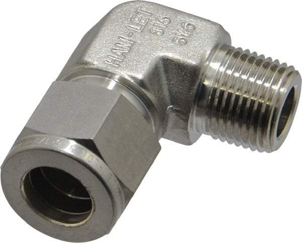 Ham-Let - 1/2" OD, Grade 316Stainless Steel Male Elbow - Comp x MNPT Ends - Industrial Tool & Supply