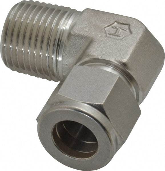 Ham-Let - 1/2" OD, Grade 316Stainless Steel Male Elbow - Comp x MNPT Ends - Industrial Tool & Supply