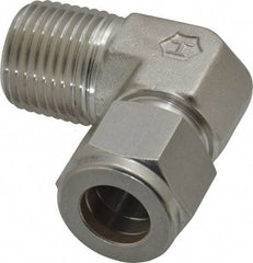 Ham-Let - 1/2" OD, Grade 316Stainless Steel Male Elbow - Comp x MNPT Ends - Industrial Tool & Supply