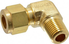 Ham-Let - 3/8" OD, Brass Male Elbow - Comp x MNPT Ends - Industrial Tool & Supply