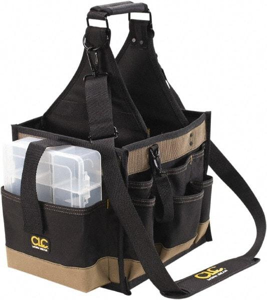 CLC - 23 Pocket Black & Brown Polyester Tool Bag - 11" Wide x 10" Deep x 19" High - Industrial Tool & Supply