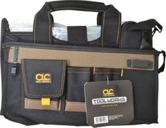 CLC - 15 Pocket Black & Brown Polyester Tool Bag - 16" Wide x 9" Deep x 9" High - Industrial Tool & Supply