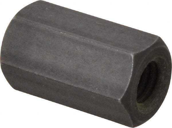 Gibraltar - M8x1.25 Thread, 24mm OAL Steel Standard Coupling Nut - Black Phosphate Coated, 13mm Width Across Flats, 15mm Width Across Points - Industrial Tool & Supply