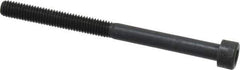 Made in USA - #10-32 UNF Hex Socket Drive, Socket Cap Screw - Alloy Steel, Black Oxide Finish, Partially Threaded, 2-1/2" Length Under Head - Industrial Tool & Supply