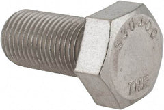 Value Collection - 1/2-20 UNF, 1" Length Under Head Hex Head Cap Screw - Fully Threaded, Grade 316 Stainless Steel, Uncoated, 3/4" Hex - Industrial Tool & Supply