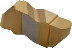 Tool-Flo - 3094FLRP Grade GP3, 4.8mm Cutting Width Carbide Grooving Insert - 4.57mm Max Depth of Cut, Right Hand, 3/32" Corner Radius, TiN Finish - Industrial Tool & Supply