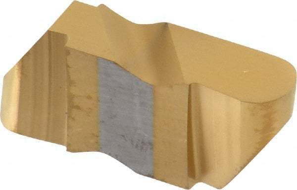Tool-Flo - 4125FLR Grade GP3, 1/4" Cutting Width Carbide Grooving Insert - 6.35mm Max Depth of Cut, Right Hand, 1/8" Corner Radius, TiN Finish - Industrial Tool & Supply