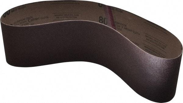 Tru-Maxx - 4" Wide x 36" OAL, 80 Grit, Aluminum Oxide Abrasive Belt - Aluminum Oxide, Medium, Coated - Industrial Tool & Supply
