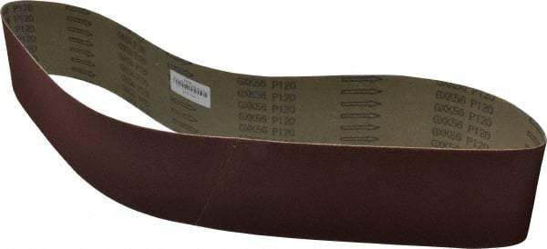 Tru-Maxx - 4" Wide x 54" OAL, 120 Grit, Aluminum Oxide Abrasive Belt - Aluminum Oxide, Fine, Coated - Industrial Tool & Supply