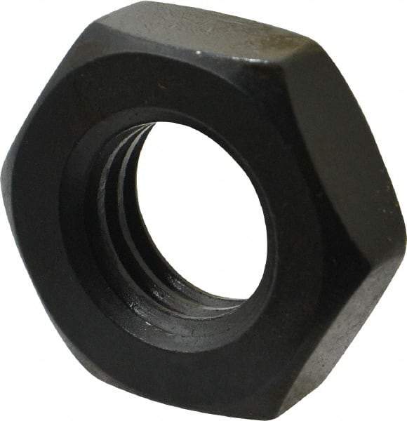 Gibraltar - 5/8-11 UNC Alloy Steel Right Hand Heavy Hex Jam Nut - 1-1/16" Across Flats, 23/64" High, Black Oxide Finish - Industrial Tool & Supply