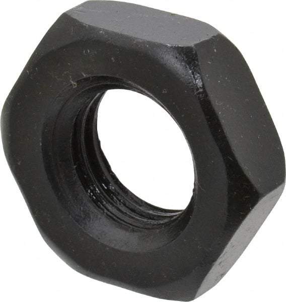 Gibraltar - 3/4-10 UNC Alloy Steel Right Hand Heavy Hex Jam Nut - 1-1/4" Across Flats, 27/64" High, Black Oxide Finish - Industrial Tool & Supply