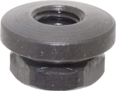 Gibraltar - 5/16-18 Steel Black Oxide Spherical Flange Nut - Grade 12L14, 3/8" High, 3/4" Diam x 1/8" High Flange, 1-1/4" Radius - Industrial Tool & Supply