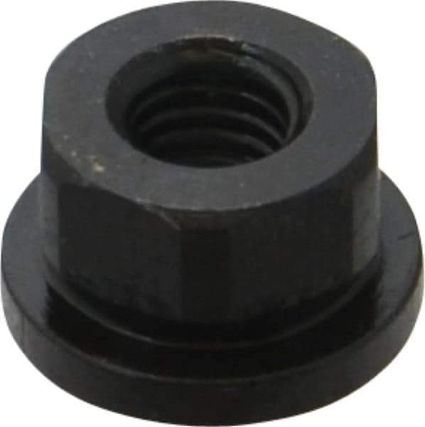 Gibraltar - 3/8-16 Steel Black Oxide Spherical Flange Nut - Grade 12L14, 1/2" High, 7/8" Diam x 1/8" High Flange, 1-1/4" Radius - Industrial Tool & Supply