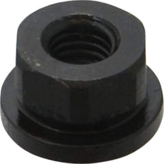 Gibraltar - 3/8-16 Steel Black Oxide Spherical Flange Nut - Grade 12L14, 1/2" High, 7/8" Diam x 1/8" High Flange, 1-1/4" Radius - Industrial Tool & Supply