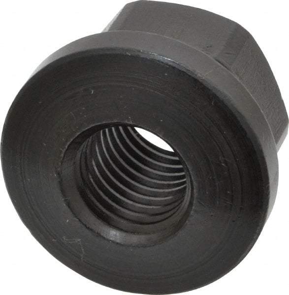 Gibraltar - 3/4-10 Steel Black Oxide Spherical Flange Nut - Grade 12L14, 1" High, 1-5/8" Diam x 1/4" High Flange, 2-1/4" Radius - Industrial Tool & Supply