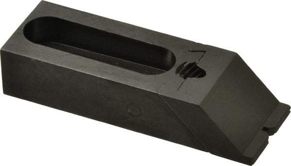 Jergens - 2-1/2" OAL x 1" Overall Width, Standard Grip Nose, Steel Manual Edge Clamp - Black Oxide Coating, 5/8" High, 5/16" Socket Cap Screw Slot, 1-3/4" Travel - Industrial Tool & Supply