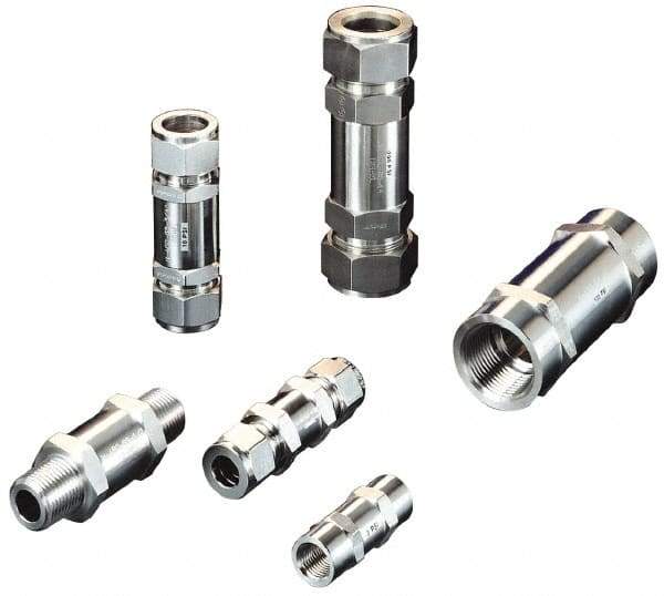 Ham-Let - 1/8" Stainless Steel Check Valve - Inline, MNPT x MNPT, 3,000 WOG - Industrial Tool & Supply
