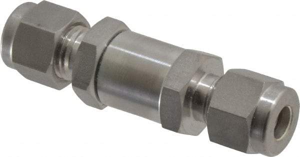 Ham-Let - 1/4" Stainless Steel Check Valve - Inline, Comp x Comp, 3,000 WOG - Industrial Tool & Supply
