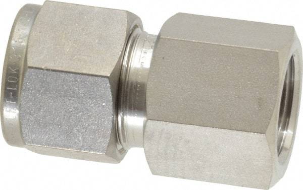 Ham-Let - 1/2" OD, Grade 316Stainless Steel Female Connector - Comp x FNPT Ends - Industrial Tool & Supply