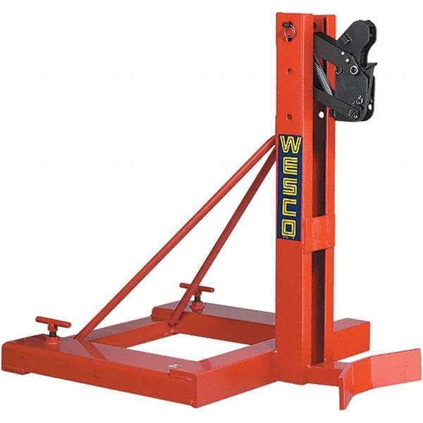 Wesco Industrial Products - 1,000 Lb Load Capacity, 16, 30, 55 & 85 Gal Drum Grab - 28" Wide x 34" High, Steel Wheels - Industrial Tool & Supply