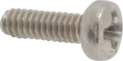 Value Collection - M2x0.40 Metric Coarse, 6mm Length Under Head Phillips Drive Machine Screw - Pan Head, Grade 18-8 & A2 Stainless Steel, Uncoated, Without Washer - Industrial Tool & Supply