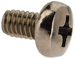 Value Collection - M2.5x0.45 Metric Coarse, 4mm Length Under Head Phillips Drive Machine Screw - Pan Head, Grade 18-8 & A2 Stainless Steel, Uncoated, Without Washer - Industrial Tool & Supply