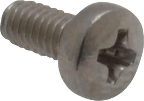 Value Collection - M2.5x0.45 Metric Coarse, 5mm Length Under Head Phillips Drive Machine Screw - Pan Head, Grade 18-8 & A2 Stainless Steel, Uncoated, Without Washer - Industrial Tool & Supply
