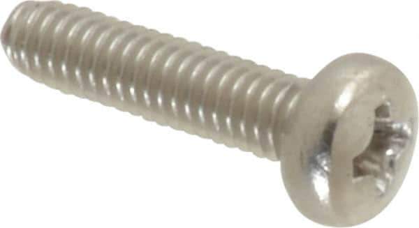 Value Collection - M2.5x0.45 Metric Coarse, 10mm Length Under Head Phillips Drive Machine Screw - Pan Head, Grade 18-8 & A2 Stainless Steel, Uncoated, Without Washer - Industrial Tool & Supply