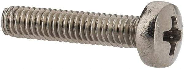 Value Collection - M2.5x0.45 Metric Coarse, 12mm Length Under Head Phillips Drive Machine Screw - Pan Head, Grade 18-8 & A2 Stainless Steel, Uncoated, Without Washer - Industrial Tool & Supply