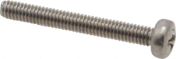 Value Collection - M2.5x0.45 Metric Coarse, 20mm Length Under Head Phillips Drive Machine Screw - Pan Head, Grade 18-8 & A2 Stainless Steel, Uncoated, Without Washer - Industrial Tool & Supply